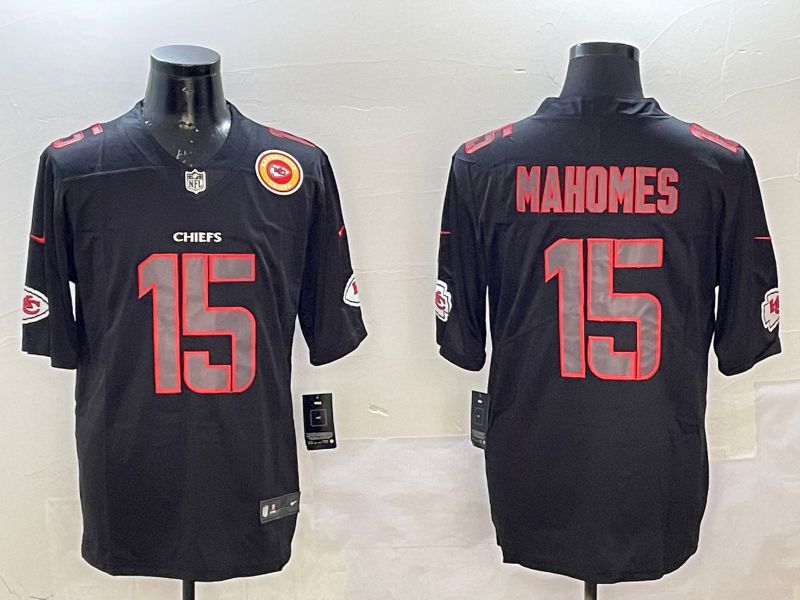 Men Kansas City Chiefs #15 Mahomes 2025 Nike Fashion Impact Black Limited NFL Jersey style 4->kansas city chiefs->NFL Jersey